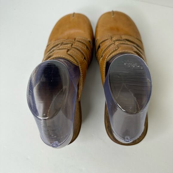 Dr Scholls Womens size 7.5 Brenna Leather Clog Mule Slip On Tan Air-Pillo - Picture 5 of 12